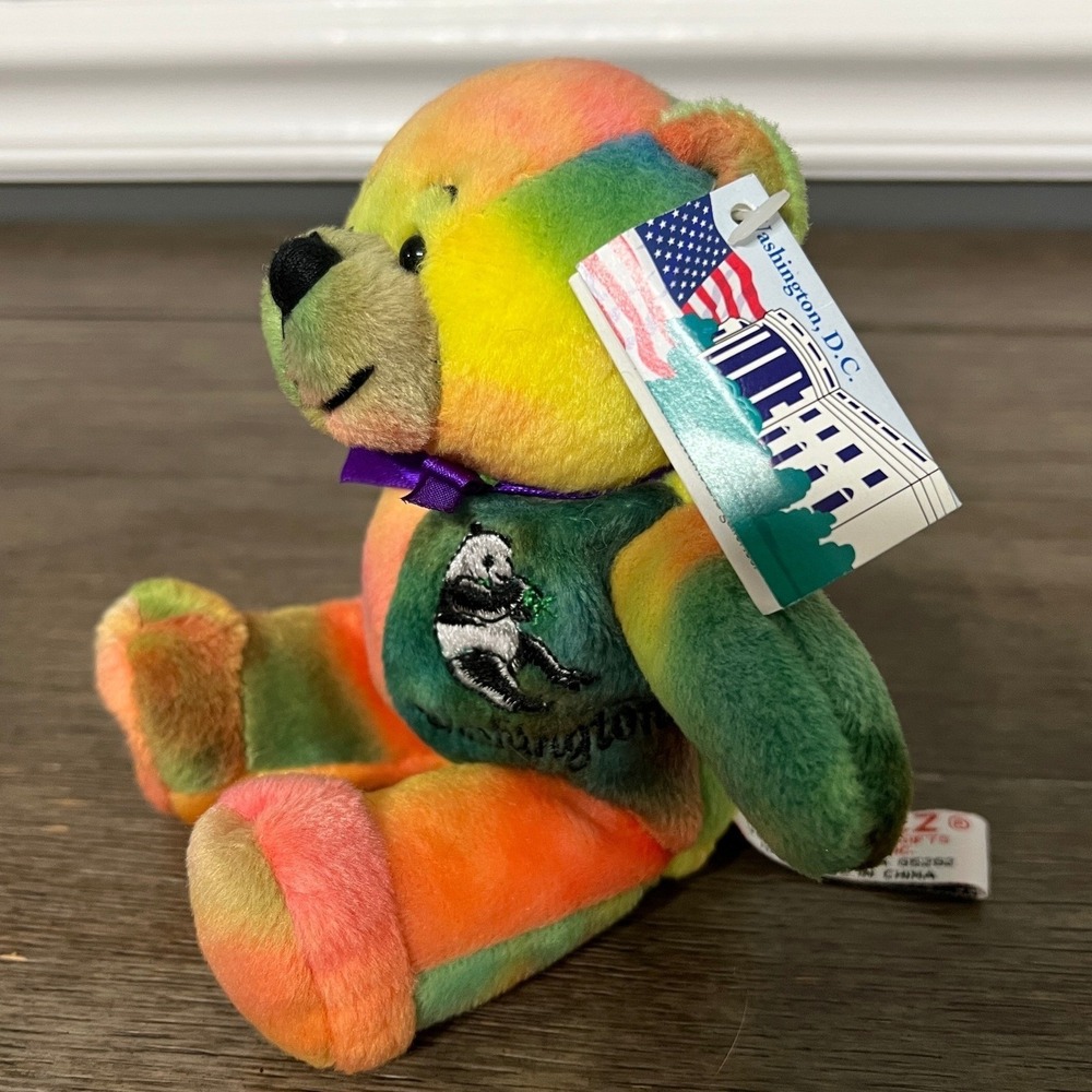 Symbollz Washington DC Panda Teddy Bear Plush Rainbow Souvenir Nations Capital - Picture 2 of 6